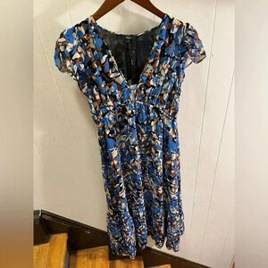NWT Rails Tina Botanical Print Midi Dress Blue Lynx S